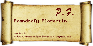 Prandorfy Florentin névjegykártya
